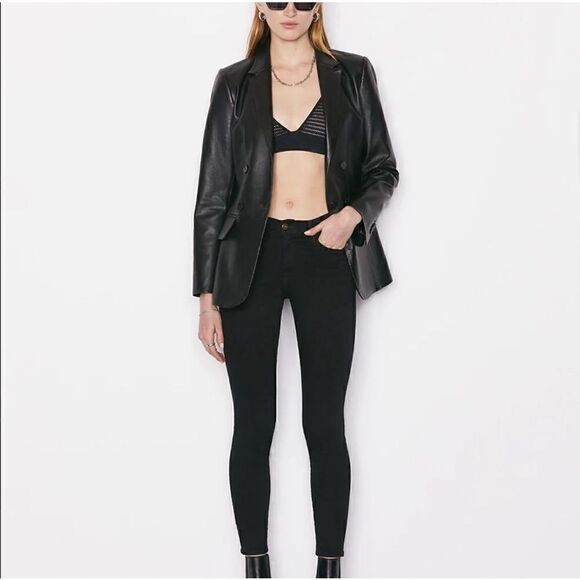 FRAME DENIM "LE HIGH SKINNY" Stretch Jeans In "FILM NOIR" Size 27 - Picture 1 of 11